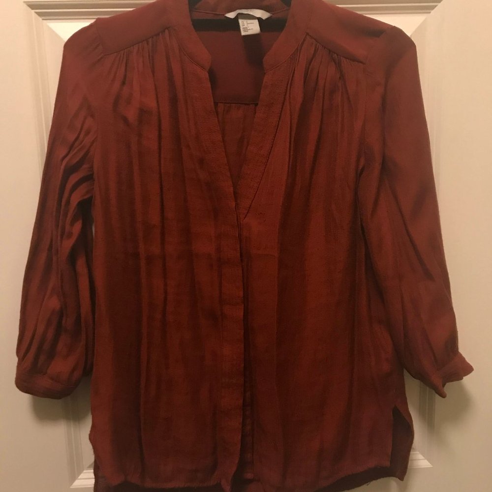 H&M Button-Down 3/4 Sleeve Blouse